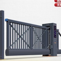 智能电动悬浮门 单位大门定制直线门 无轨分段门铝合金悬航门